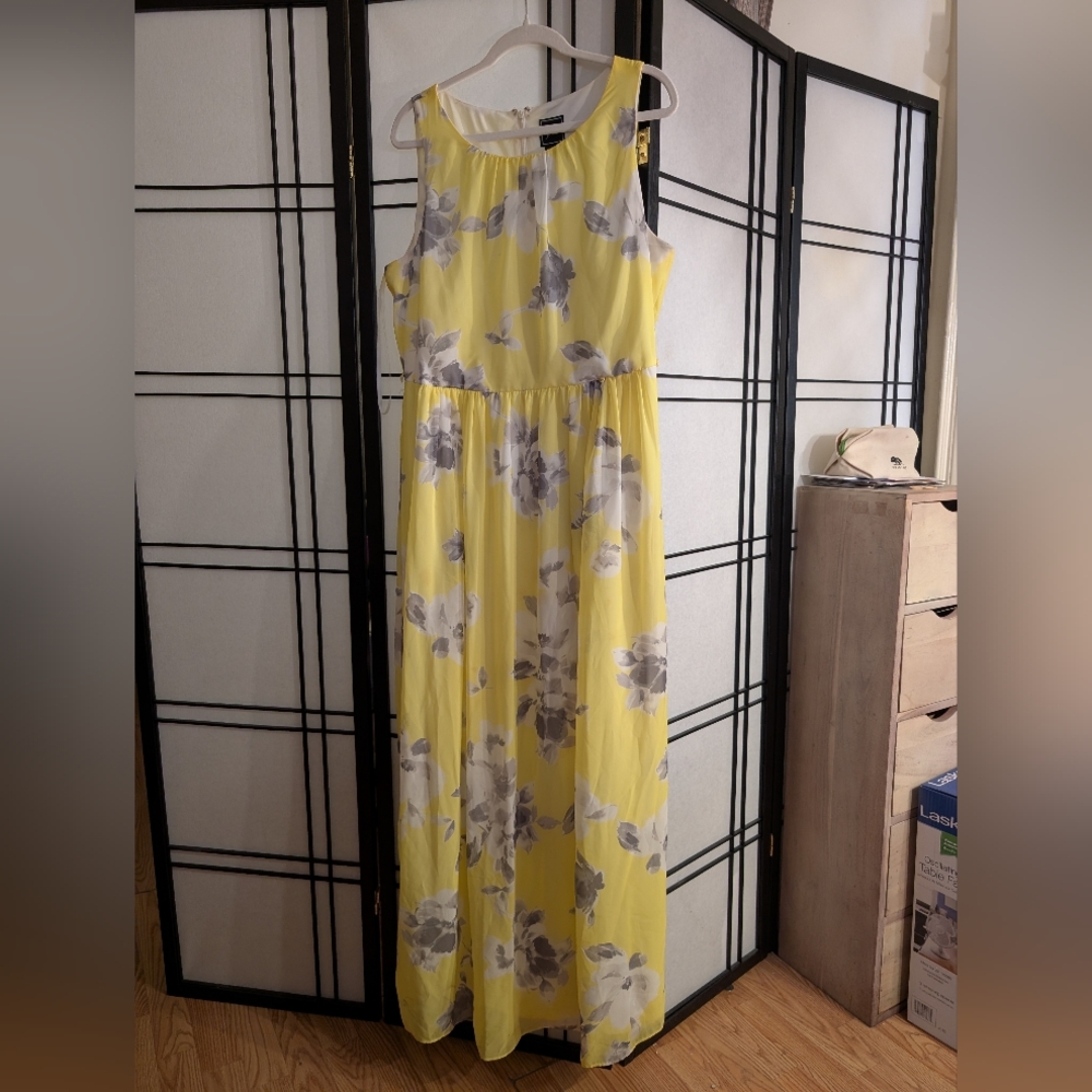 Yellow Floral Maxi Dress - Lightweight Sleeveless Summer Dress